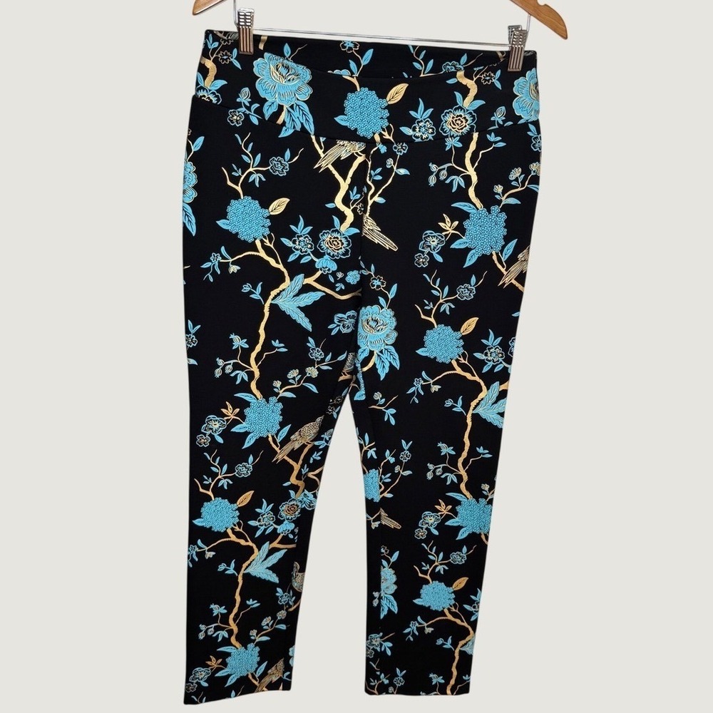 Soft Surroundings Chinoiserie Floral Bird Pull On Pants - Picture 2 of 5